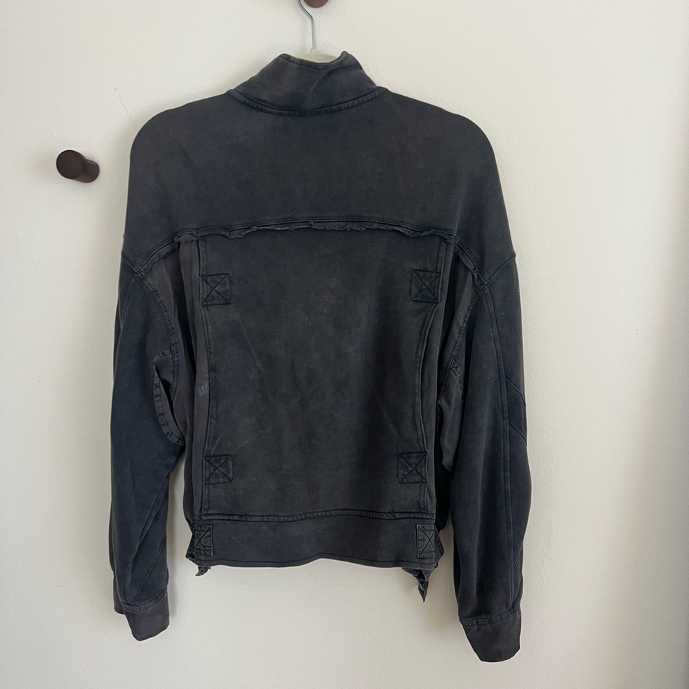 Free People Dark Gray/Washed Black Oversized Jacket - Picture 4 of 5